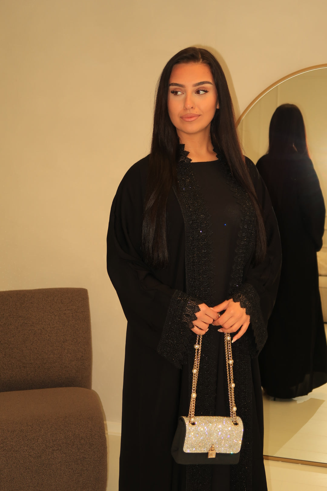 Qamarr Abaya - Noir Royale