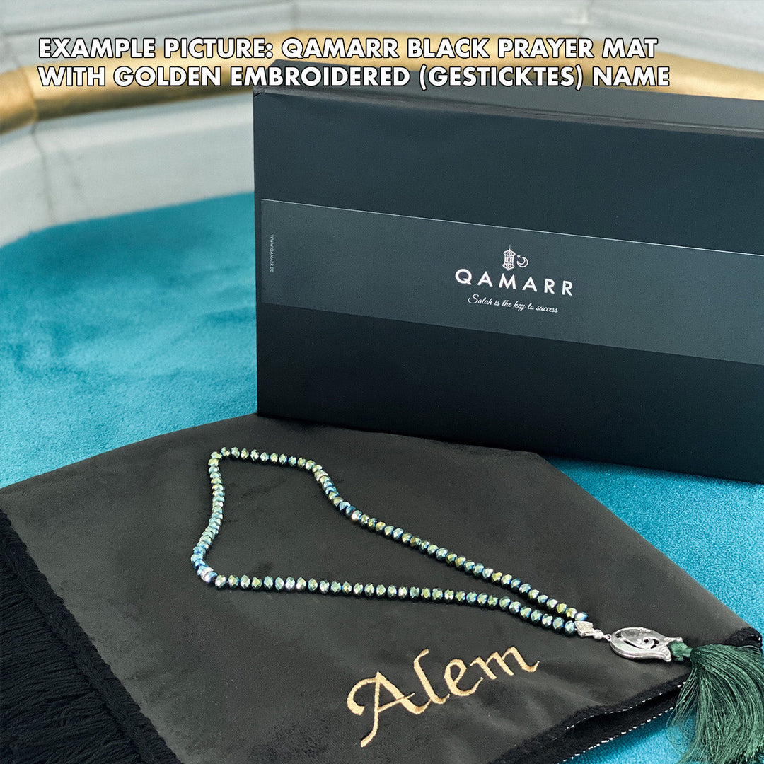 QAMARR ® Majestic Personalized Prayer mat Giftbox - Opulent Creme